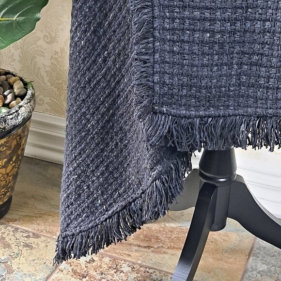 Nic & Zoe Size Small Black Tweed Skirt Aymmetric Hem Faux Wrap Elastic Back NWT - Picture 3 of 14